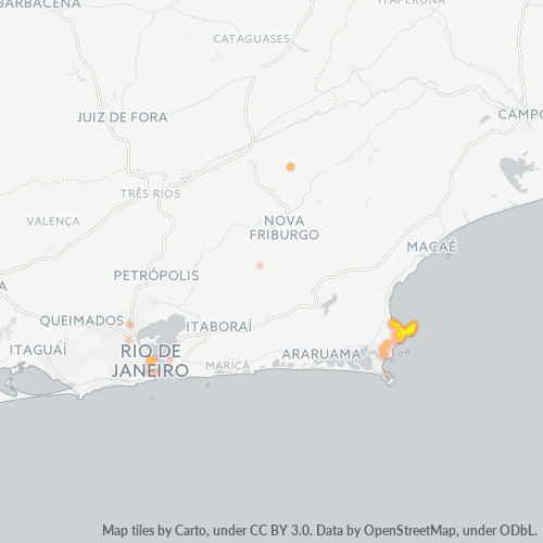 Bedrijfsconcentratie in Postcode 28950-000 - Búzios, Rio de Janeiro (staat)