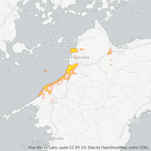 Bedrijfsconcentratie in Postcode 799 - Ehime