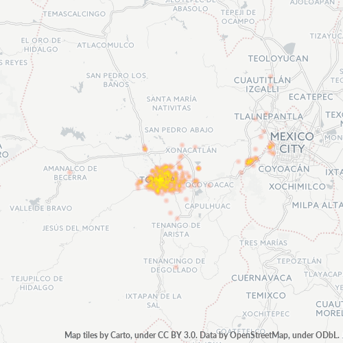 Dami ng Negosyo sa Postal Code 50000 - Toluca, Estado ng Mehiko