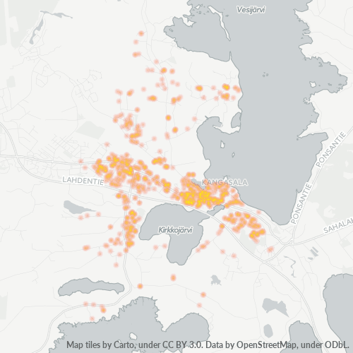Business Concentration in Postal Code 36200 - Finland
