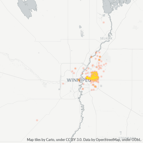 Bedrijfsconcentratie in Postcode R2C - Winnipeg, Manitoba