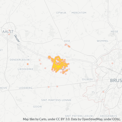 Bedrijfsconcentratie in Postcode 1740 - Ternat, Vlaanderen