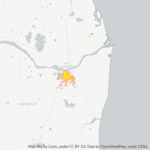 Ettevõttete kontsentratsioon asukohas Postiindeksi 524003 - Nellore, Andhra Pradesh