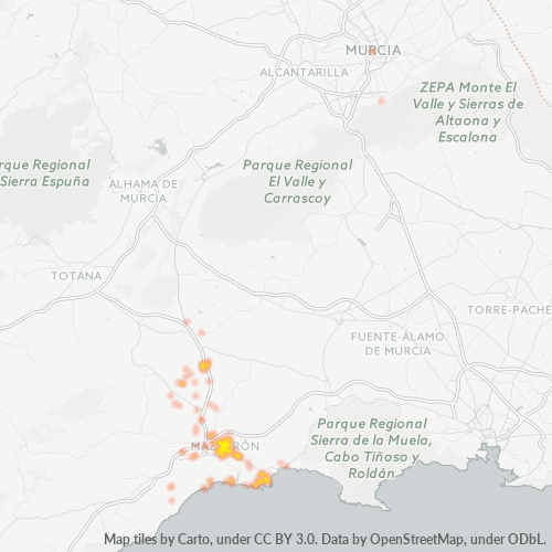 Dami ng Negosyo sa Postal Code 30870 - Mazarrón, Rehiyon ng Murcia