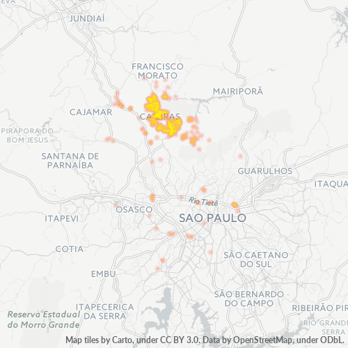 Concentració d'empreses a Codi Postal 07700-000 - Caieiras, Estat de São Paulo