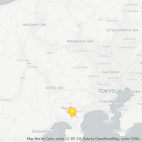 Concentració d'empreses a Codi Postal 412 - Gotenba Shi, Prefectura de Shizuoka
