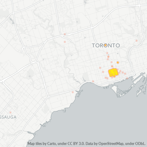 Bedrijfsconcentratie in Postcode M5T - Toronto, Ontario