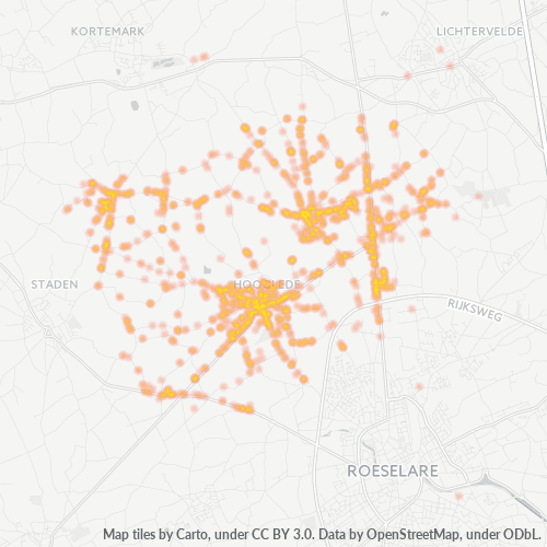 Bedrijfsconcentratie in Postcode 8830 - Hooglede, Vlaanderen
