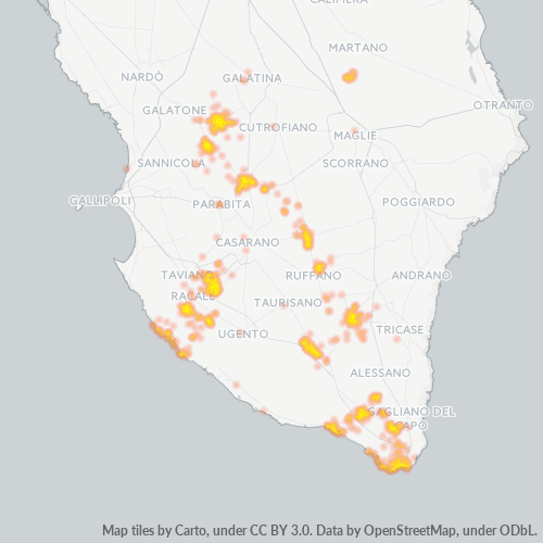 Bedrijfsconcentratie in Postcode 73040 - Italië