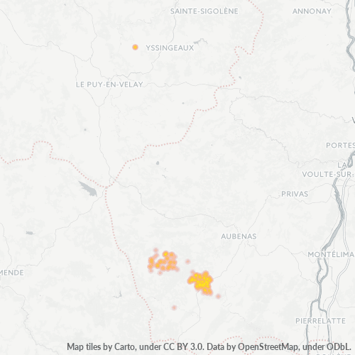 Dami ng Negosyo sa Postal Code 07260 - Dompnac, Rhône-Alpes