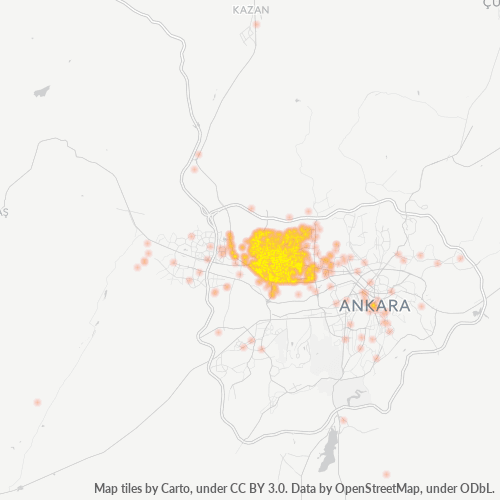 Bedrijfsconcentratie in Postcode 06370 - Batikent, Ankara (provincie)