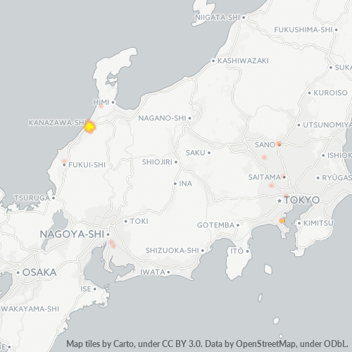 Dami ng Negosyo sa Postal Code 921 - Prepektura ng Ishikawa