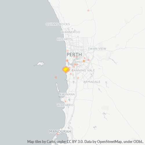Dami ng Negosyo sa Postal Code 6160 - Fremantle, Kanlurang Australya