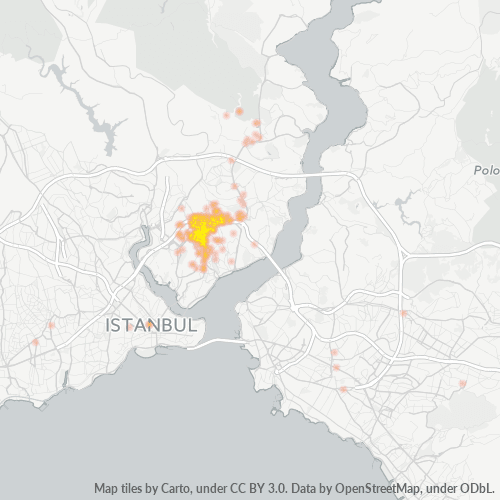 Bedrijfsconcentratie in Postcode 34381 - Şişli, Istanboel (provincie)