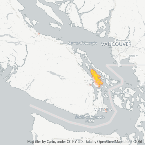 Bedrijfsconcentratie in Postcode V8K - Brits-Columbia