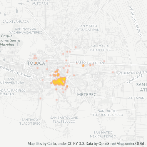 Dami ng Negosyo sa Postal Code 50190 - Toluca, Estado ng Mehiko