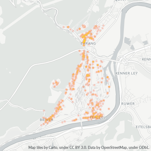 Business Concentration in Postal Code 54293 - Trier, Rhineland-Palatinate