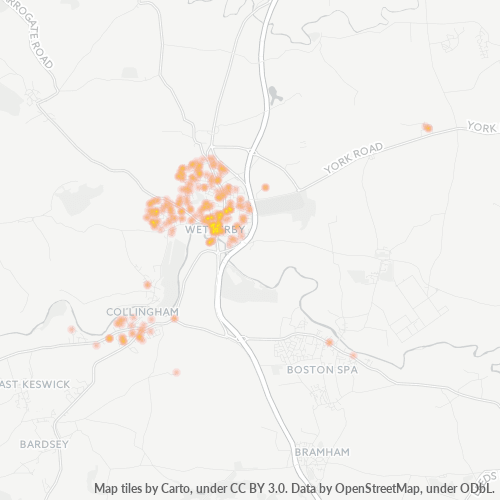 Concentració d'empreses a Codi Postal LS22 - Wetherby, Anglaterra