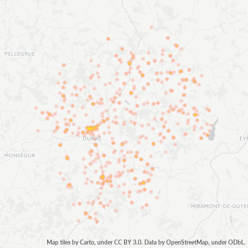 Dami ng Negosyo sa Postal Code 47120 - Duras, Aquitania