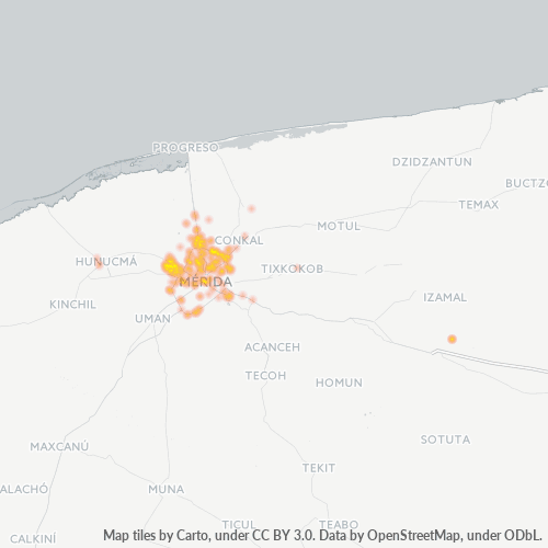 Business Concentration in Postal Code 97300 - Mérida, Yucatán