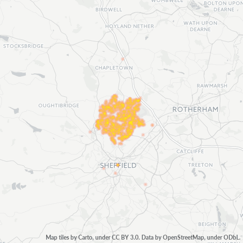 Verksamhetskoncentration i Postnummer S5 - Sheffield, England