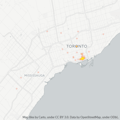 Bedrijfsconcentratie in Postcode M5H - Toronto, Ontario