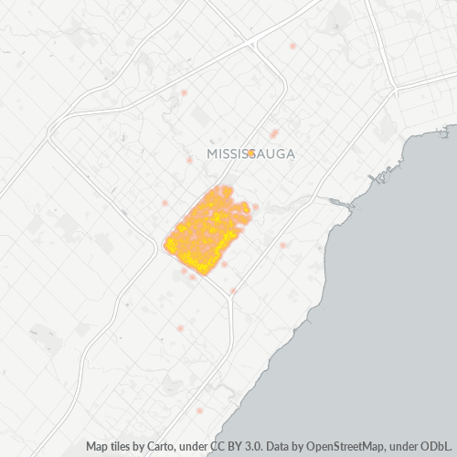 Bedrijfsconcentratie in Postcode L5L - Mississauga, Ontario