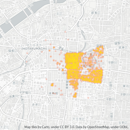 Bedrijfsconcentratie in Postcode 540 - Osaka (prefectuur)
