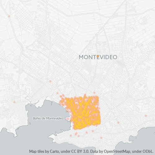 Bedrijfsconcentratie in Postcode 11800 - Reducto, Montevideo (departement)