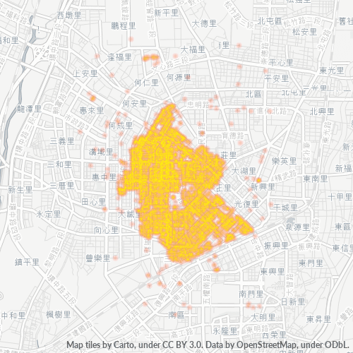 Bedrijfsconcentratie in Postcode 403 - Taichung, Taiwan (provincie)