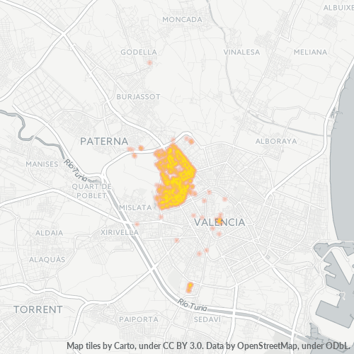 Verksamhetskoncentration i Postnummer 46015 - Valencia, Valencia (autonom region)