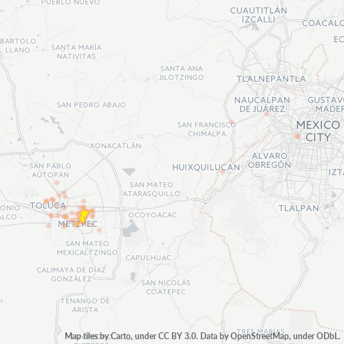 Dami ng Negosyo sa Postal Code 52176 - Toluca, Estado ng Mehiko