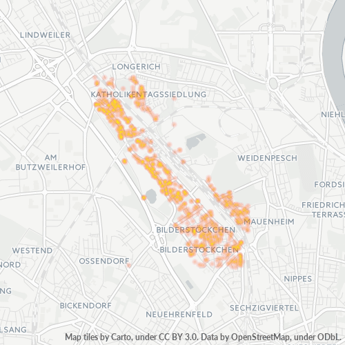 Business Concentration in Postal Code 50739 - Cologne, North Rhine-Westphalia