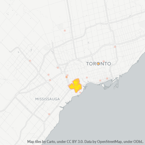 Bedrijfsconcentratie in Postcode M8Z - Etobicoke West Mall, Ontario