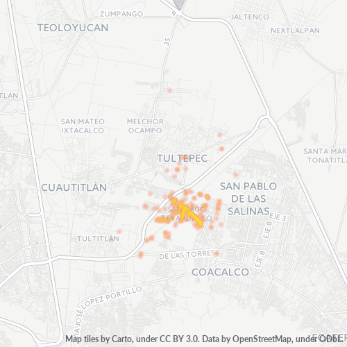 Dami ng Negosyo sa Postal Code 54980 - Tultepec, Estado ng Mehiko