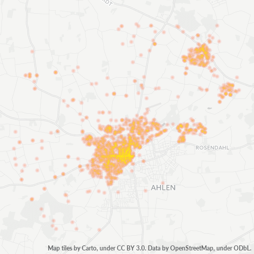 Business Concentration in Postal Code 59227 - Ahlen, North Rhine-Westphalia