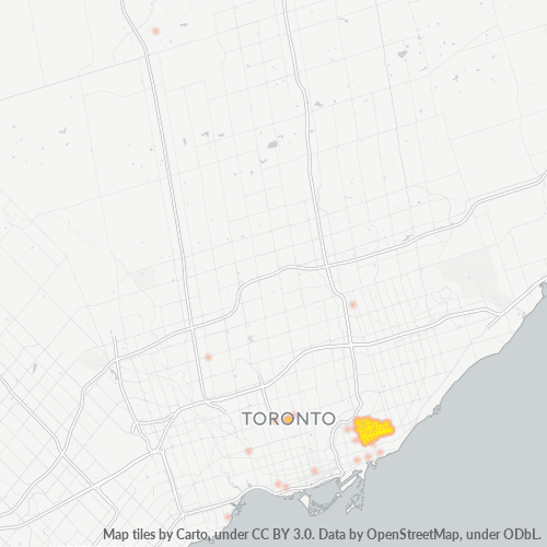 Bedrijfsconcentratie in Postcode M4C - Toronto, Ontario