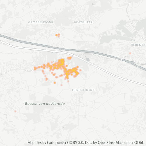 Bedrijfsconcentratie in Postcode 2288 - België