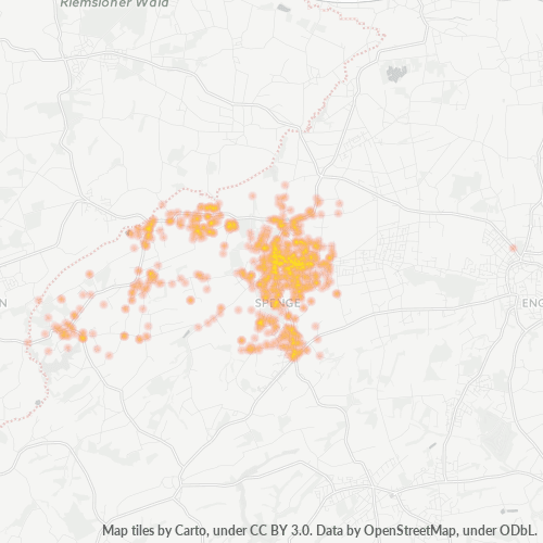 Bedrijfsconcentratie in Postcode 32139 - Spenge, Noordrijn-Westfalen