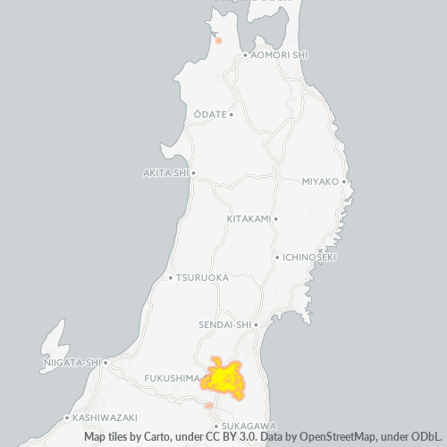 Bedrijfsconcentratie in Postcode 960 - Fukushima (prefectuur)