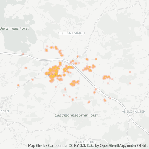 Verksamhetskoncentration i Postnummer 86453 - Dasing, Bayern
