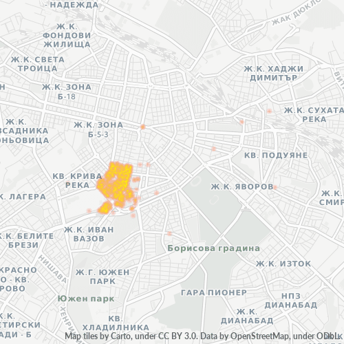 Verksamhetskoncentration i Postnummer 1463 - Sofia, Sofiya-Grad