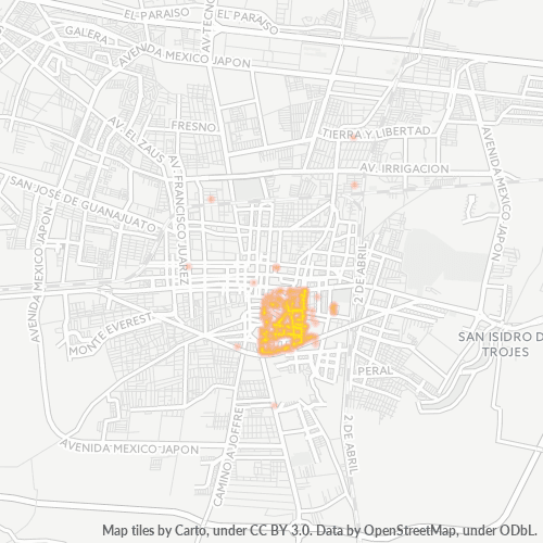 Verksamhetskoncentration i Postnummer 38079 - Celaya, Guanajuato (delstat)