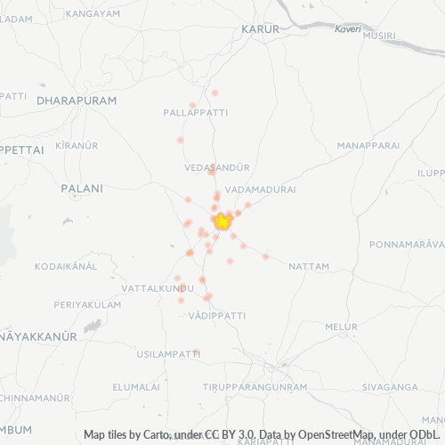 Dami ng Negosyo sa Postal Code 624001 - Dindigul, State of Tamil Nādu