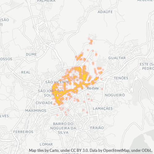 Bedrijfsconcentratie in Postcode 4710 - Portugal