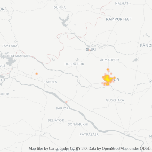 Bedrijfsconcentratie in Postcode 731204 - Bolpur, West-Bengalen