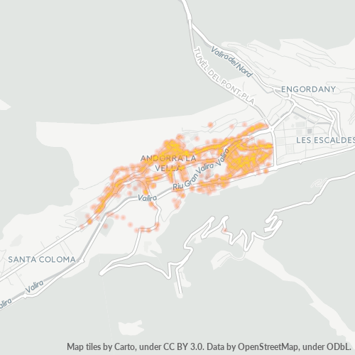 Business Concentration in Postal Code AD500 - Andorra la Vella