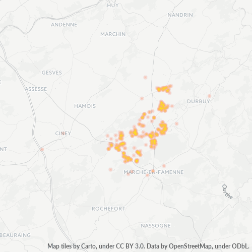 Bedrijfsconcentratie in Postcode 5377 - België