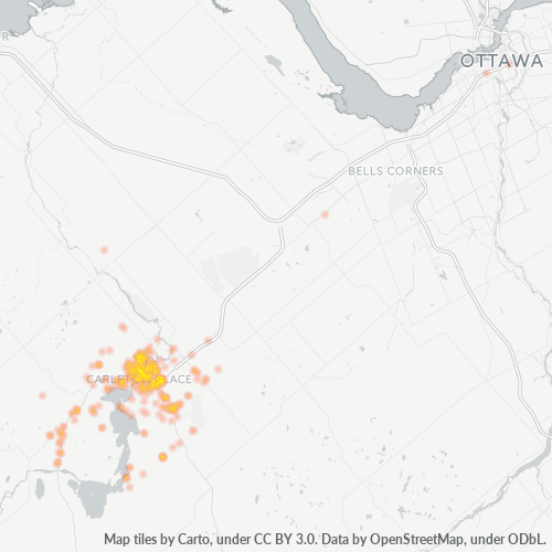 Bedrijfsconcentratie in Postcode K7C - Carleton Place, Ontario