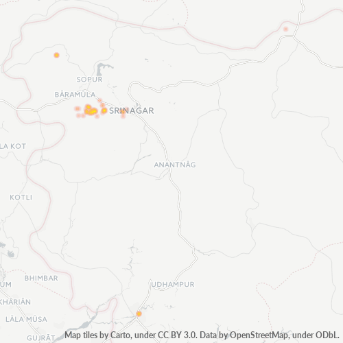 Bedrijfsconcentratie in Postcode 193401 - Magam, Jammu en Kasjmir (staat)